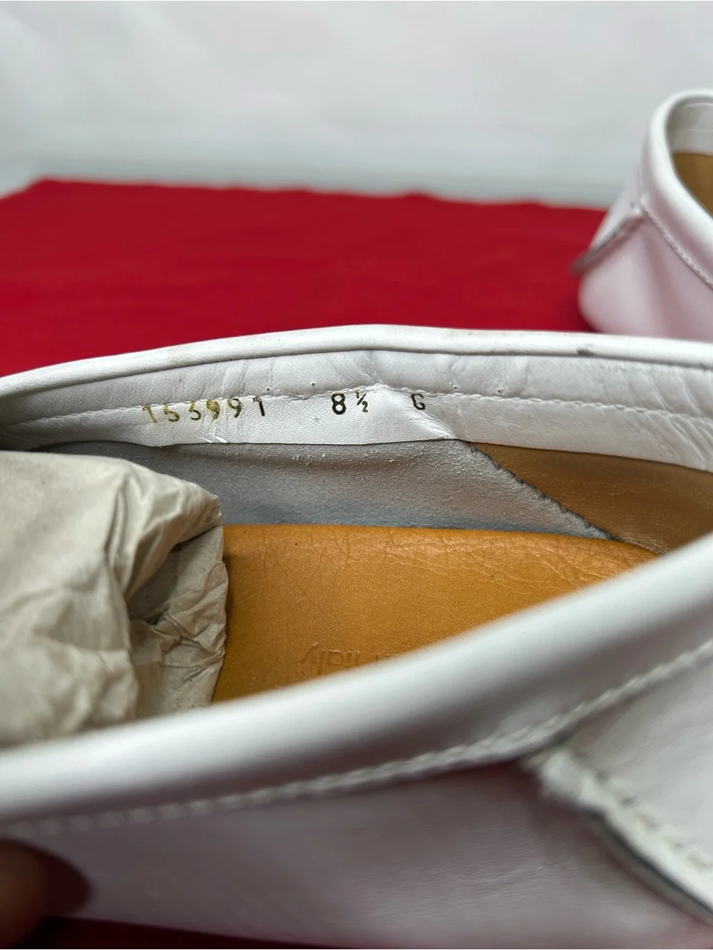Gucci Loafers Drivers Leather White GG Monogram Slip On 